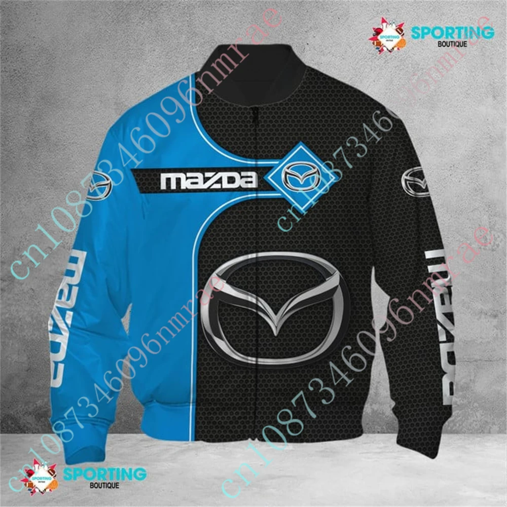 Mazda Windbreaker Bomber Jacket Hip Hop Clothing Techwear Baseball Uniform Harajuku Jackets For Men Thick Coats Custom Logo