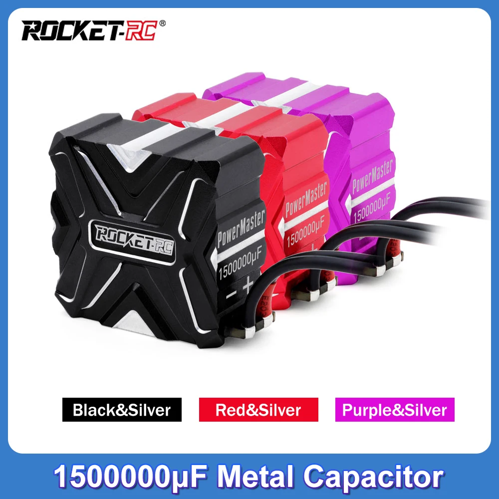 ROCKET-RC Metal Capacitor 1500000μF Capacity 300mΩ Resistance For 1/10 RC RV Drift Cars