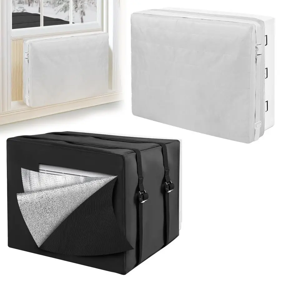 

Pack Windproof Window AC Cover for Indoor Outdoor Insulation Air Conditioner Unit Covers with Drawstring for Winter Inside 27.5W