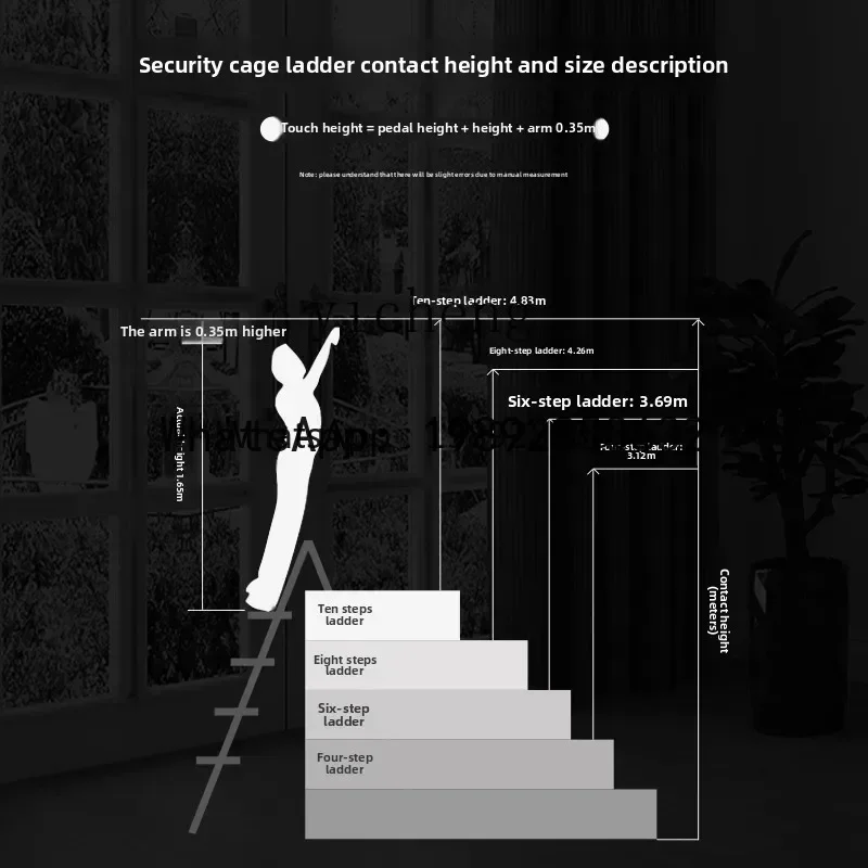 

AB Multifunctional Folding Herringbone Ladder FRP Insulated Sky Cage Ladder Climbing Safety Ladder