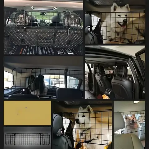 Universal Adjustable Pet Dog Car Barrier Safety Net Mesh Cargo Divider Wire Dog Guard Fence for SUV Trunk And Cars Auto Accessor