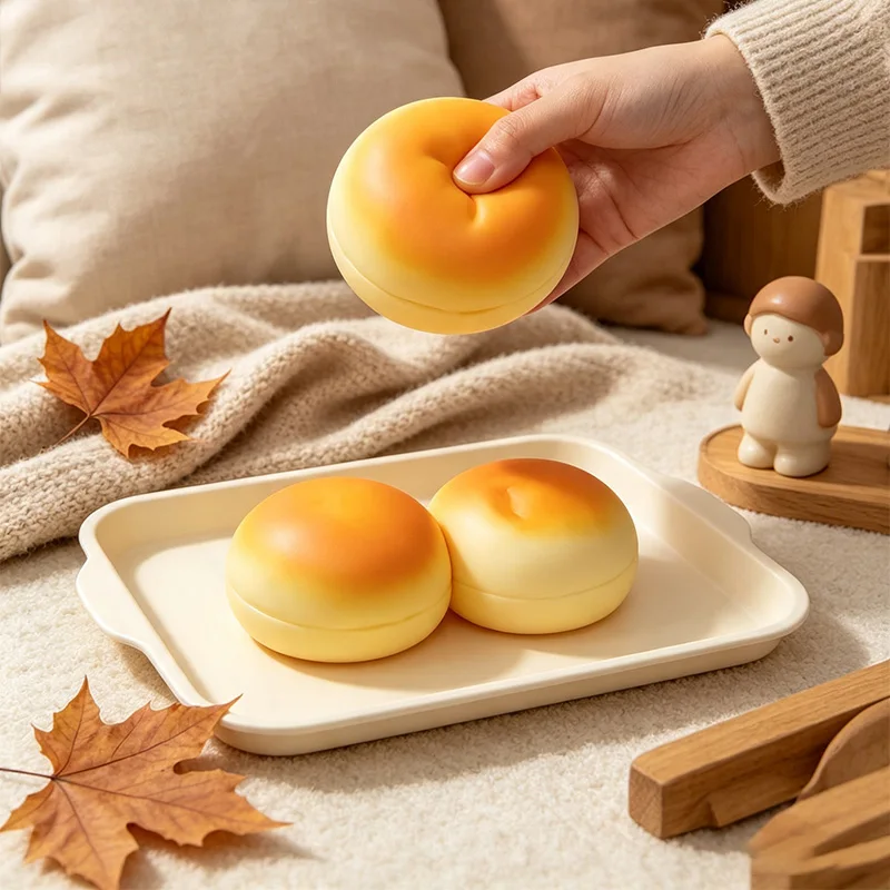 Simulated Milk Bread Squeeze Toys Soft Calming Slow Rising Hawaiian Bread Squishy Sticky Hand Relax Slow Rebound Toy Adults