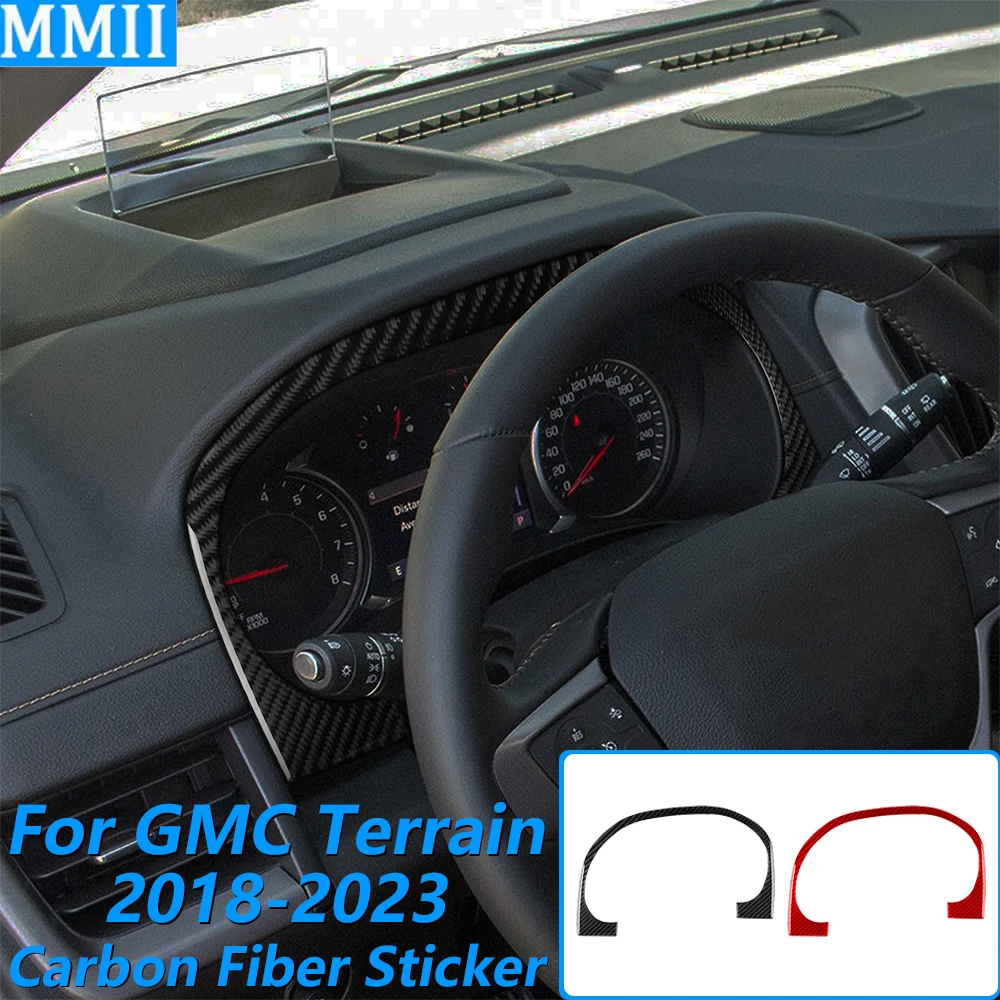 For GMC Terrain 2018-2023 Carbon Fiber Instrument Speedometer Frame Panel Trim Cover Car Accessories Interior Decoration Sticker