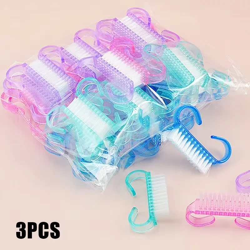 

1/5/20Pcs Acrylic Nail Brush Pink Color Nail Art Manicure Pedicure Soft Remove Dust Plastic Cleaning Nail Brushes File Tools Set