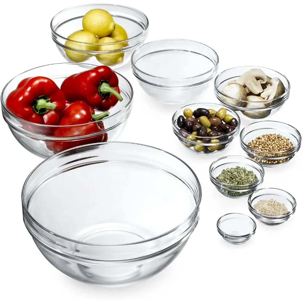 Luminarc Glass 10-Piece Set Stackable Bowl Set,Clear