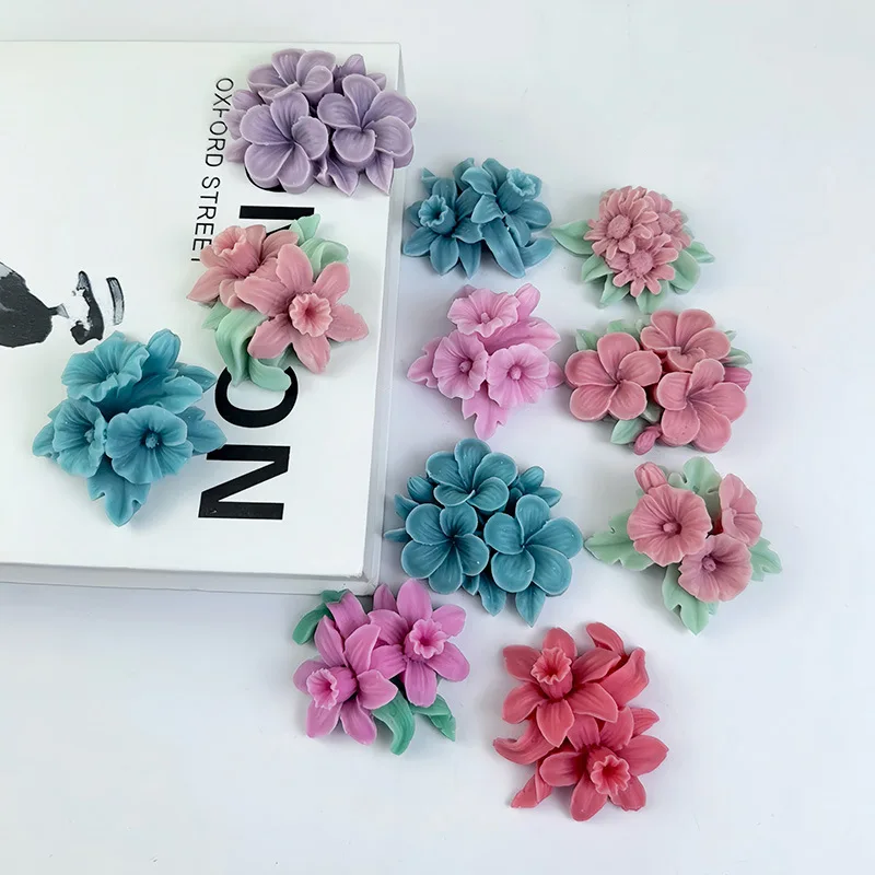 

4pcs Multi-Flower Silicone Mold Set - for Fondant, Chocolate, Candles & Plaster Crafts