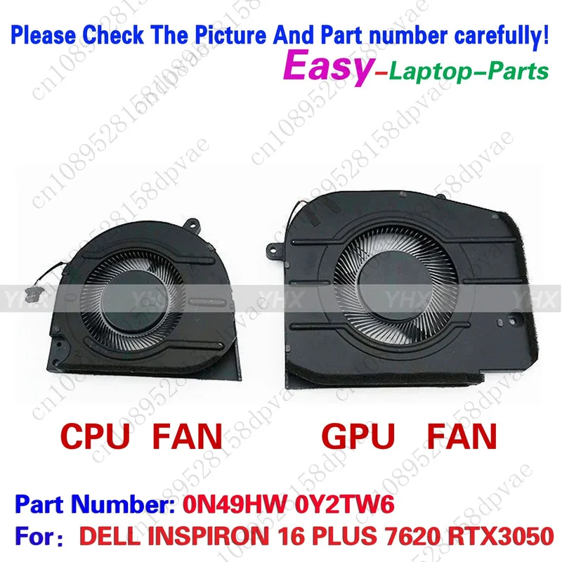 

GYX новый охлаждающий вентилятор для DELL INSPIRON 16 PLUS 7620 RTX3050 R + L 0N49HW 0Y2TW6