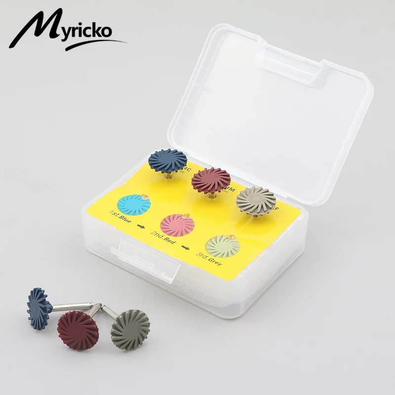 Dental Rubber Polisher Disc Composite Resin Polishing Diamond System Rubber Polishing Dentistry Material 6  Pcs/Box Flex Brush