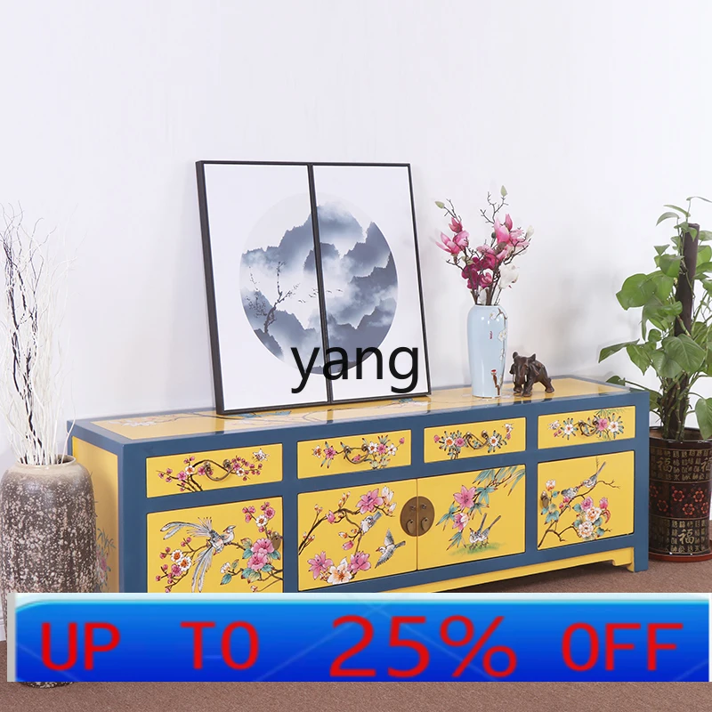 

LTT окрашенные цветы и птицы, маленькая свежая мебель, напольный шкаф для гостиной, ретро