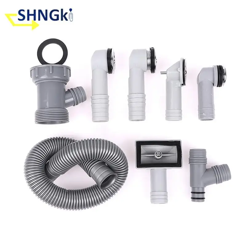 Plastic Kitchen Basin Square Round Overflow Hole Conversion Joint Drainage Water Pipe Three Links Head Sink Connector Accessory