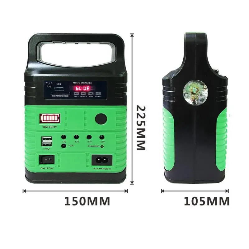 Imagem -03 - Mini Gerador de Energia Solar Painel Dc6w Carregamento da Bateria 6v-9ah Sistema de Iluminação Led Lâmpadas Led Controle Remoto ao ar Livre