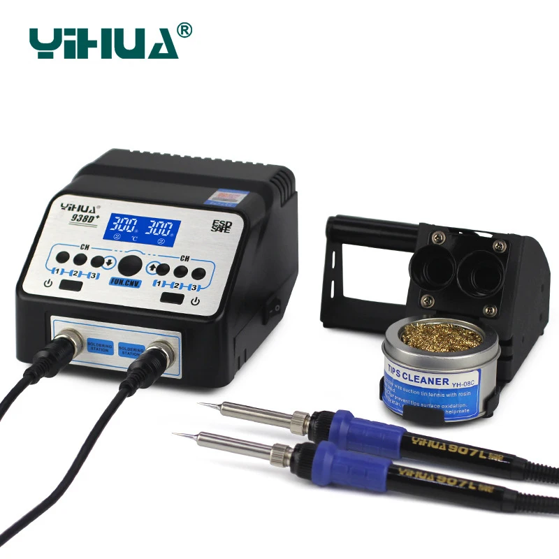 YIHUA 938D 110 V/220 V UE/USA PLUG pęseta lutownicza naprawa stacja lutownicza elektryczna gorąca pęseta do naprawy BGA SMD