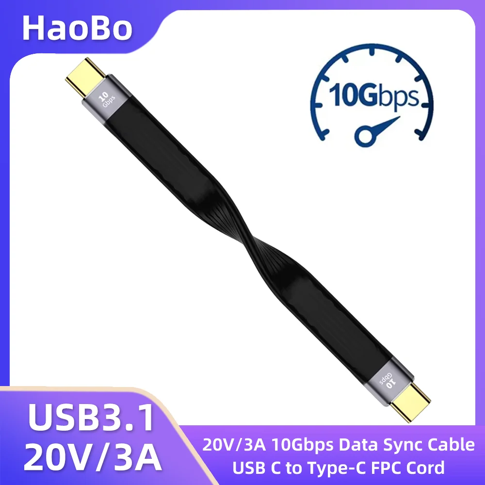 

Короткий кабель 10 Гбит/с 13 см USB3.1 PD 60 Вт для зарядки, ультракороткий портативный кабель для передачи данных USB C в тип C, преобразователь OTG для SSD Power Bank