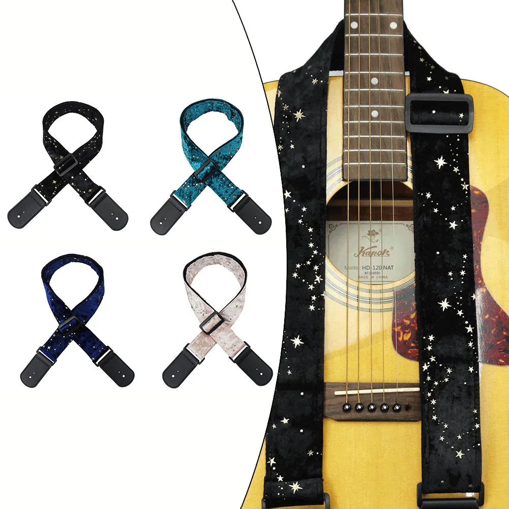 Star Series Guitar Strap Personality For Acoustic Classic Guitars Bass Stars Pattern Soft Musical Instruments Equipment