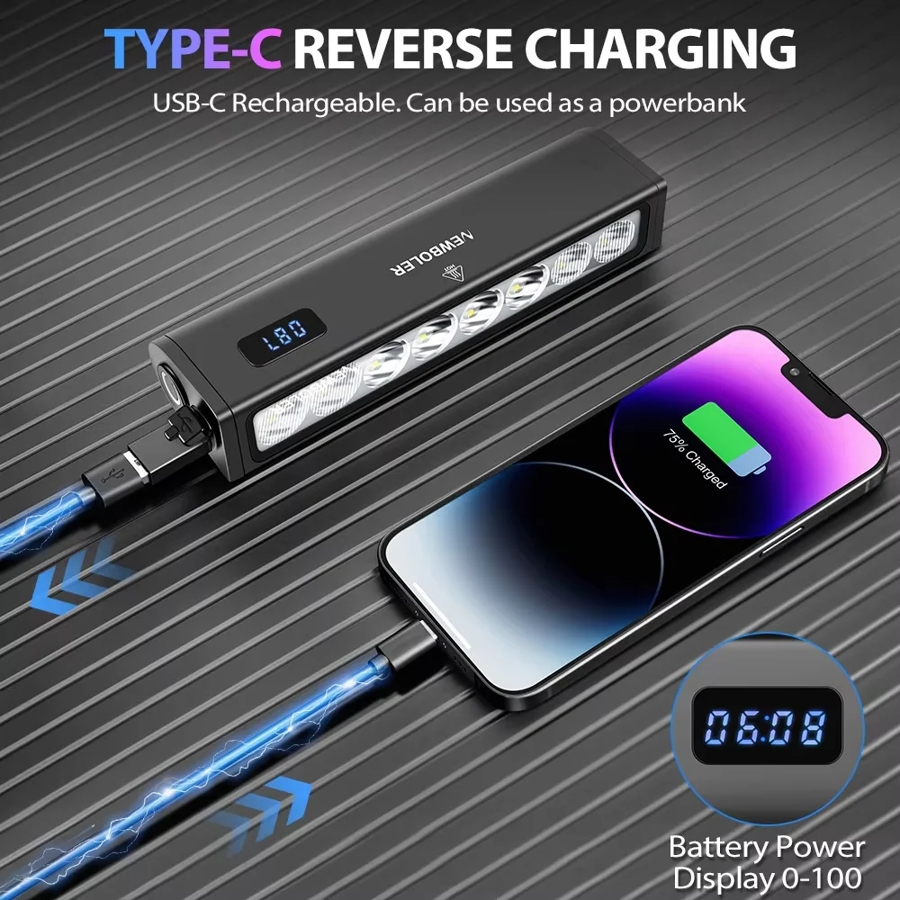 NEWBOLER إضاءة دراجة هوائية الجبهة 4500 التجويف الدراجة الخفيفة 14000mAh مصباح يدوي مقاوم للماء USB شحن الجبلية الطريق الدراجات ملحقات المصابيح #6