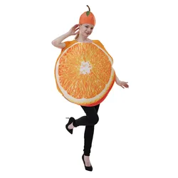 Halloween Fun Fruit Slice Costume Adult Cosplay Orange Play Costume Vegetable Party