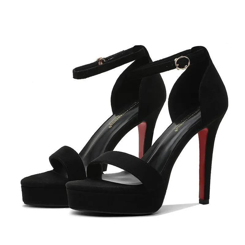 2023 Summer Women 12cm High Heels 3.5cm Platform Red Bottom Sandals Lady Gladiator Strappy Sandles Nightclub Prom Fetish Shoes