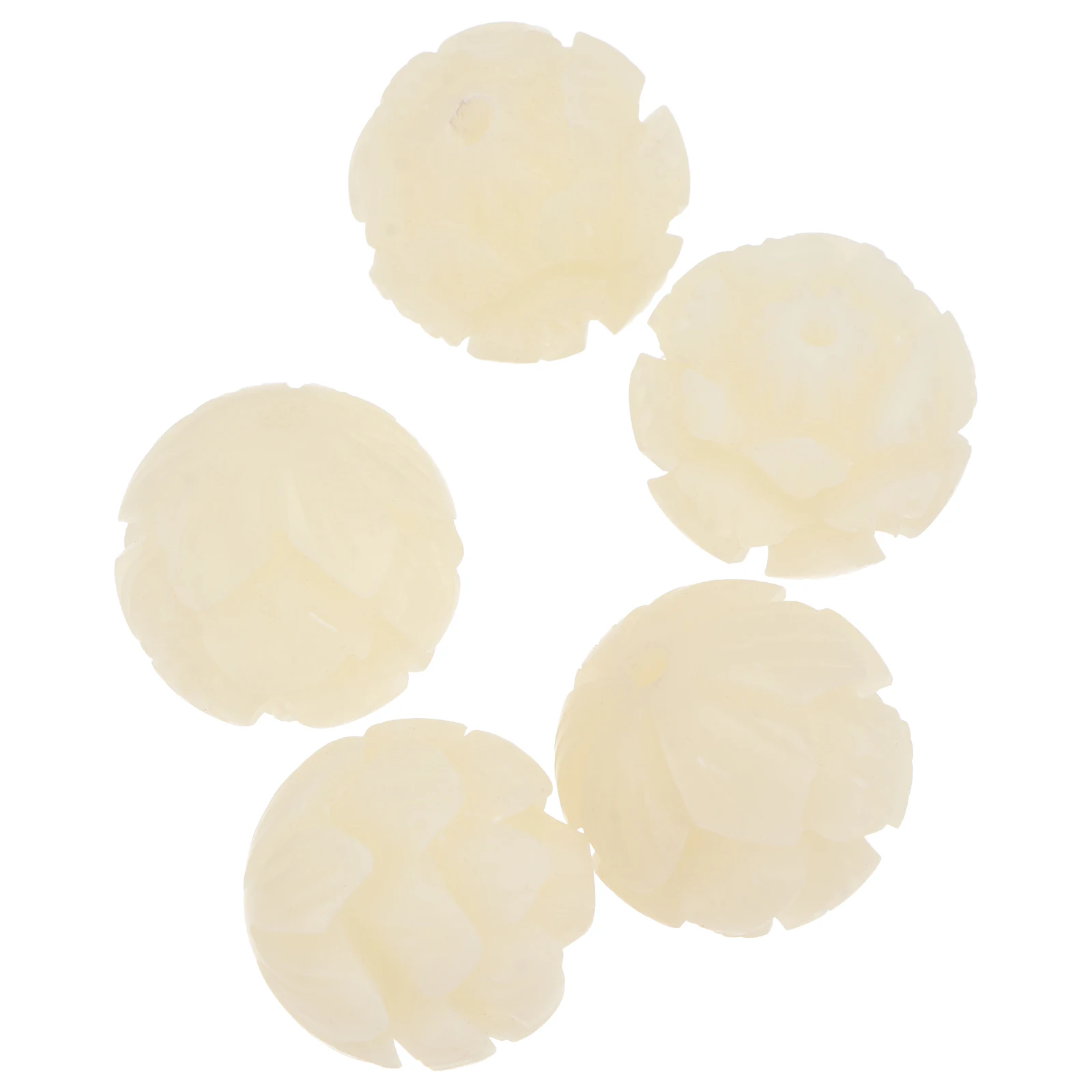 

5 Pcs Beads DIY Craft Four-layer Bodhi Root Carving Lotus Electronic White Miss