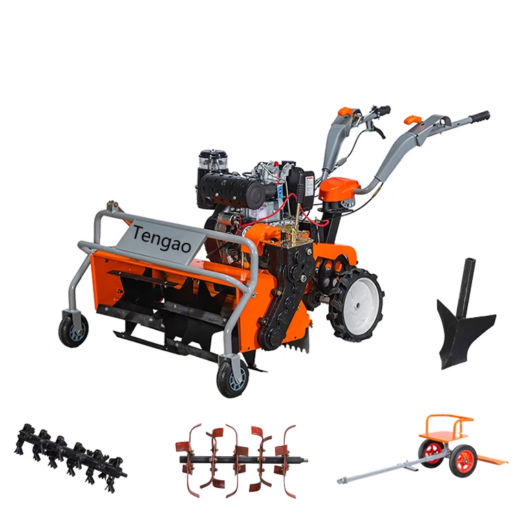 70 cm Width Weeding Machine with Gear Bearing 8HP Farm Rotary Tiller Lawn Mower with Reverse Gear Function