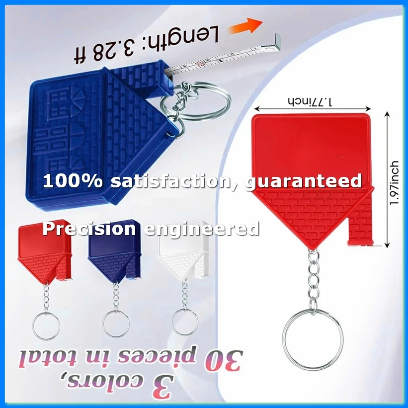 

30 Pcs House Shape Tape Measure Keychains 1m/3ft Real Estate New House Gifts Closing Gifts for Home Buyer-ABRM
