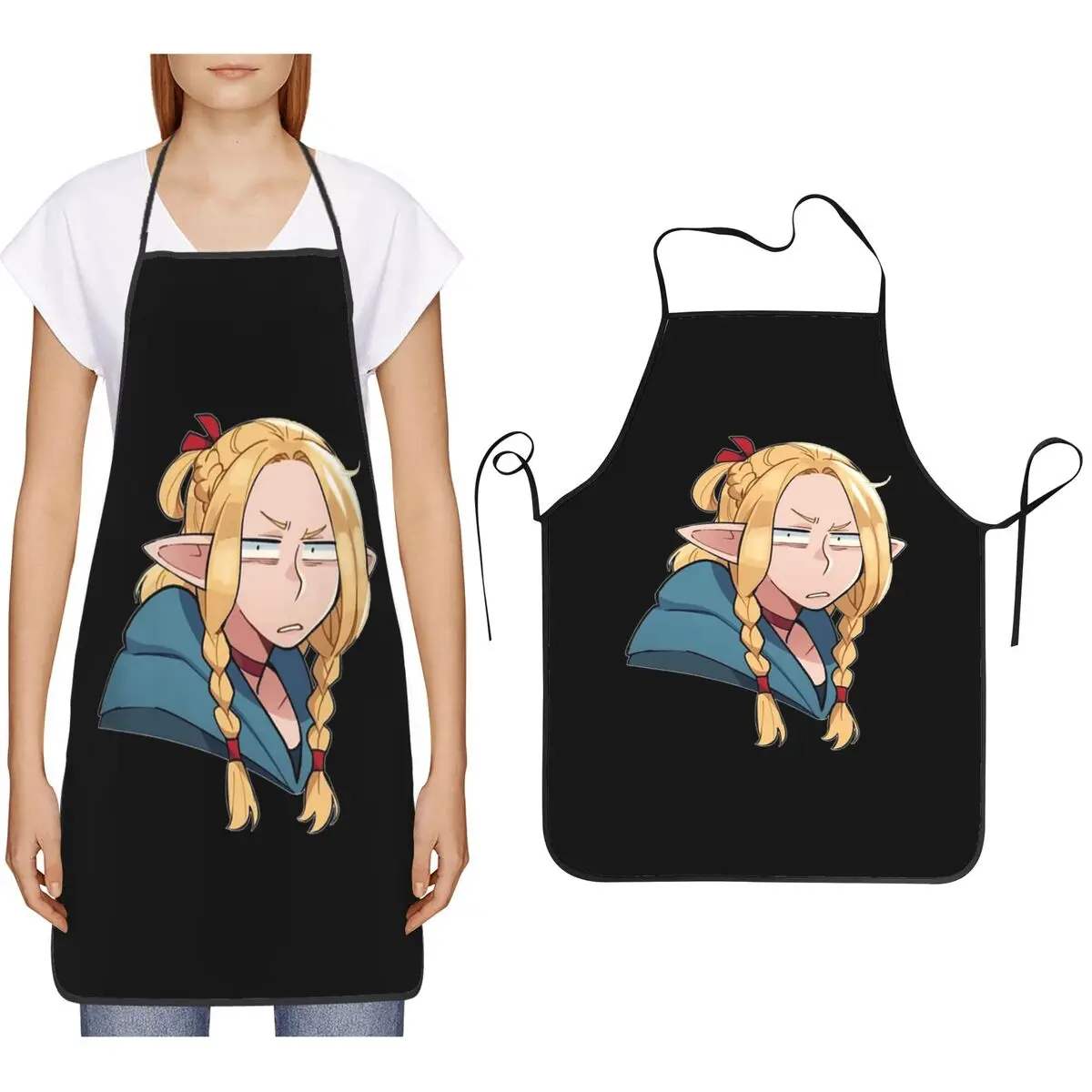 Dungeon Meshi Senshi Delicious In Dungeon Apron Chef Cooking Cuisine Tablier Bib Kitchen Cleaning Pinafore for Women Men