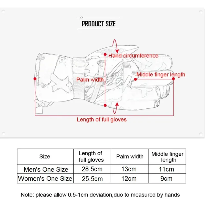 قفازات تزلج سميكة مطبوعة على الجدران للجنسين في الهواء الطلق لركوب الدراجات الرياضية قفازات صوف دافئة دراجة كهربائية ركوب الدراجات قفازات رياضية للعمل