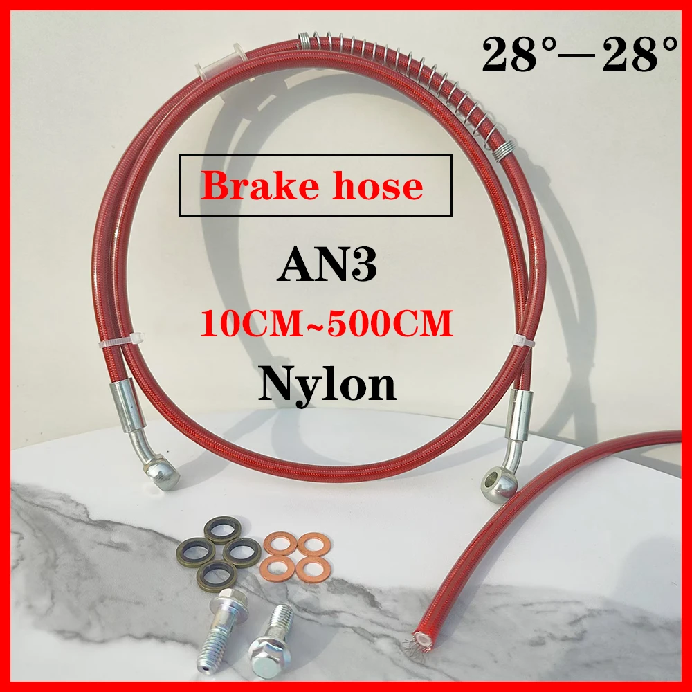 

Nylon 28°-28°Motorcycle Hydraulic Brake Clutch Oil Hose Line Pipe Stainless Steel Braided Pipe line M8x1.25mm or M10X1.2mm Banjo