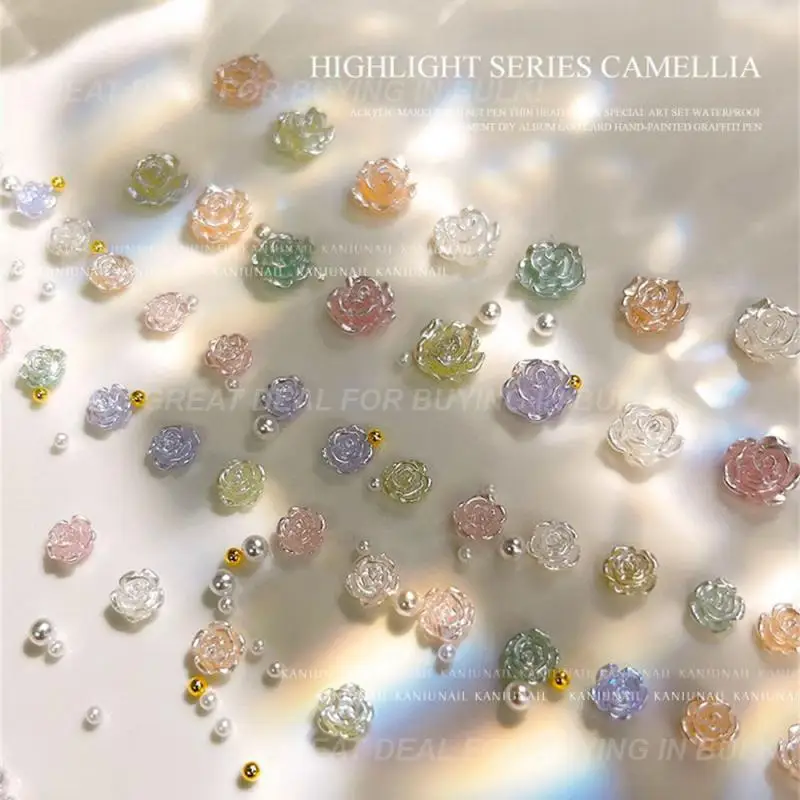 Schön kleine Blume Nagel kunst charmante Nagel dekoration langlebig einfach zu bedienen Harz Kamelie Rose Kamelie Nagel dekoration brauchen