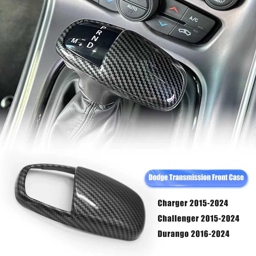 Real fibra de carbono carro mudança de engrenagem cabeça capa guarnição dodge challenger carregador 2015-2024 dodge durango 2016-2024 acessórios do carro