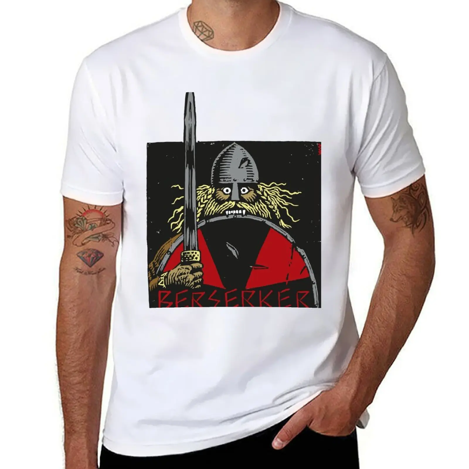

Viking Berserker T-Shirt oversized graphic tee customs korean fashion cute tops designer t shirt men