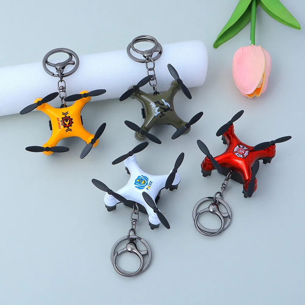 Trendy Small Drone Mould Keyring Creative 3D Unmanned Aerial Vehicle Mould Key Holder Backpack Decor