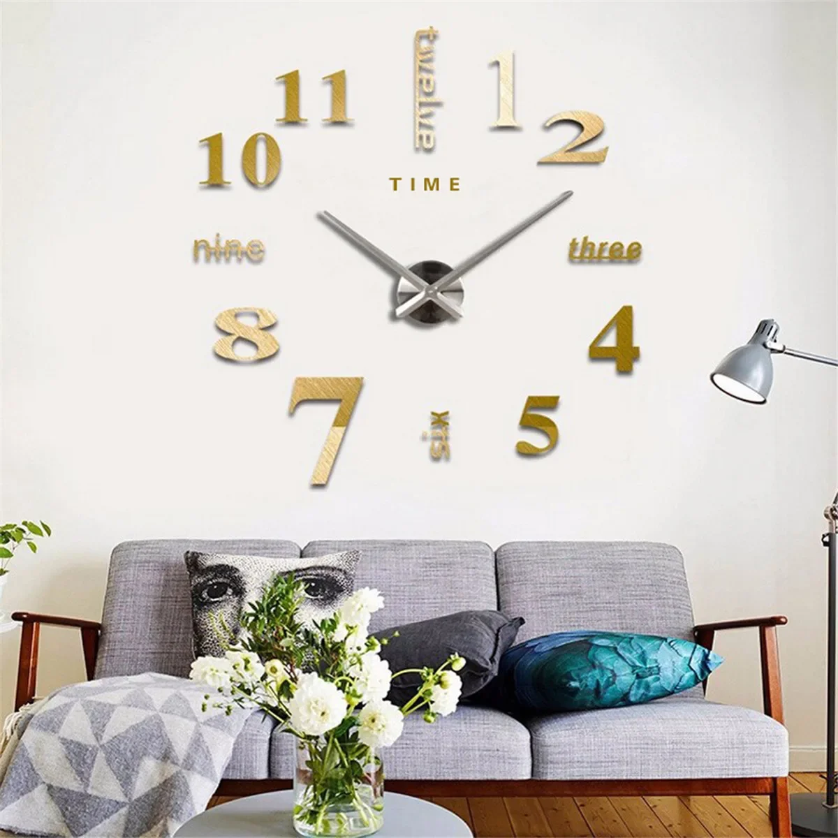 3D Wall Clock Mirror Stickers Creative DIY Clocks Removable Art Decal Home Decor Quartz Needle