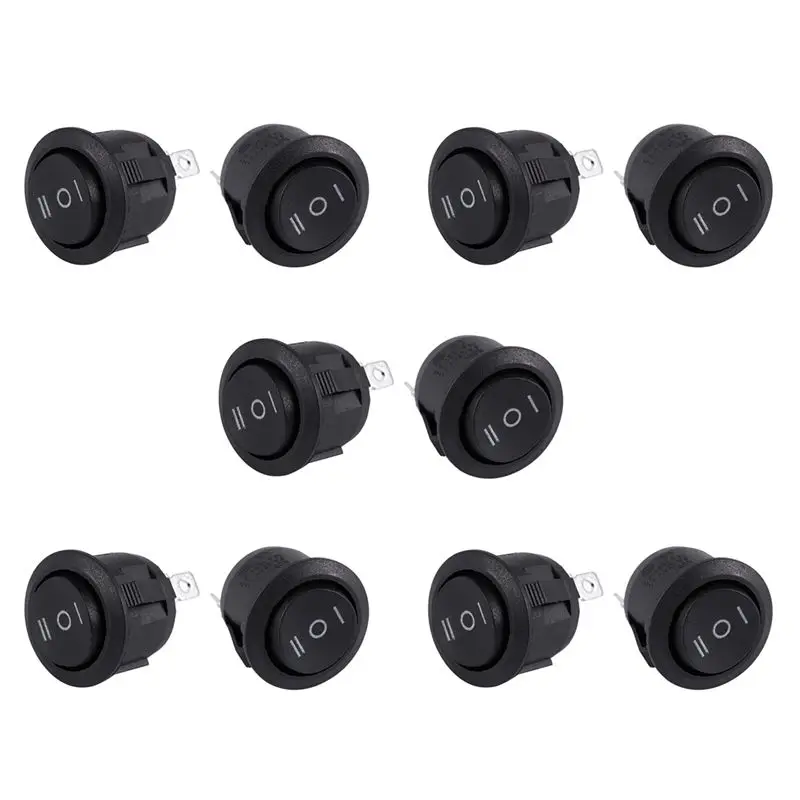 LLCS-10 X AC 6A/250V 10A/125V 3 Pin SPDT ON/OFF/On 3 Position Round Boat Rocker Switch