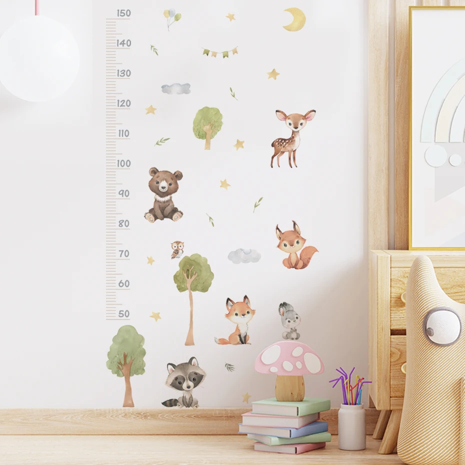 Height Growth Chart Wall Stickers Wall Decals Peel and Stick Removable Wall Stickers for Kids Nursery Bedroom Living Room