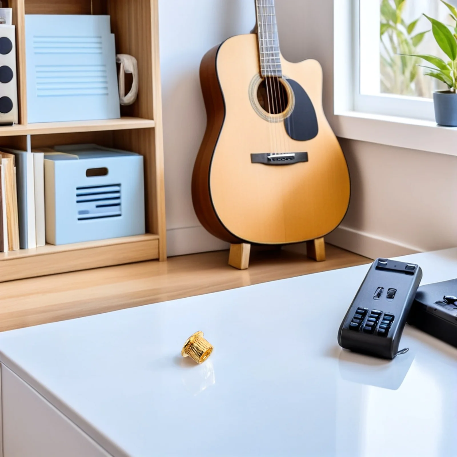 

6pcs Guitar Tuner Bushings Metal Threaded Ferrules Vintage Style Replacement Hardware Tuning Peg Grommets Stabilizers For