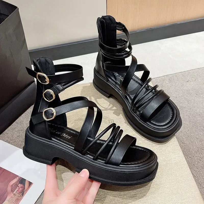 

Women's Sandalias Fashion Summer Cool Boots Outdoor Non Slip Platform Sandals Leisure Beach Sandals for Women Roman Cool Booties