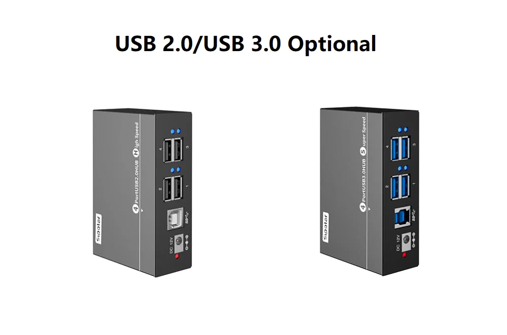 Sipolar-4 포트 미니 USB 2.0 3.0 금속 허브 분배기, 12V1A 전원 어댑터 LED 표시기 장착 브래킷 PC 노트북 모바일 용