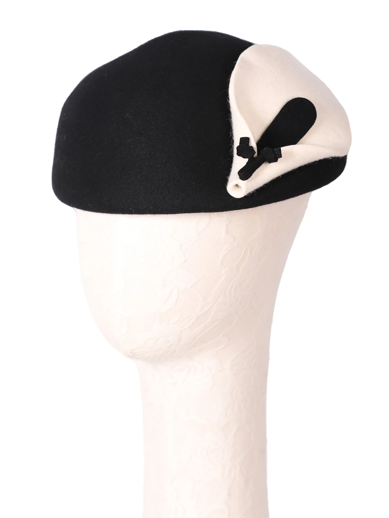 FS 100% Wool Felt Small Top Fascinators Hats For Luxury Women Elegant Berets Winter Church Church Cap Flower Ladies Fedoras Hat
