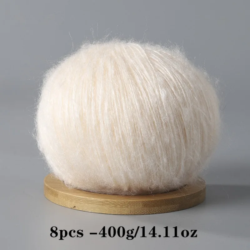 8 Stück 400 g Mohair-Garn zum Häkeln und Stricken, DIY-Haustierspielzeug, DIY-Handwerk, weich, bequem, hautfreundlich, Frühling und Sommer