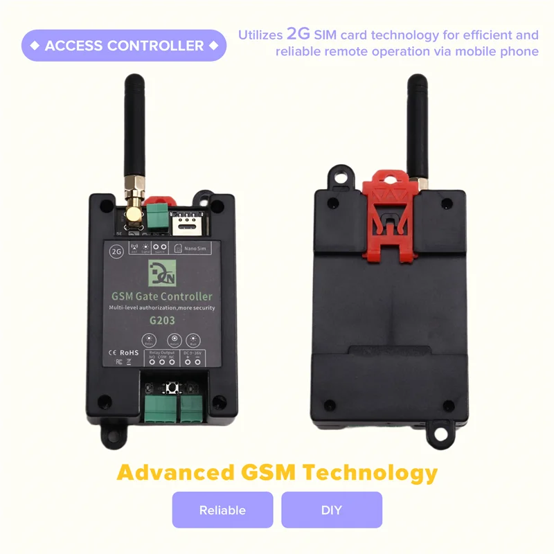 ABAC-GSM Remote Control Relay Switch G203 2G Mobile Phone Operated Door & Gate Controller Door Opener