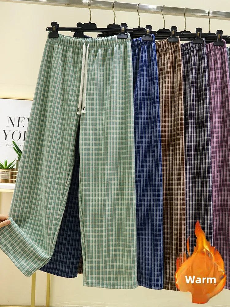 厚手のフリース暖かいカジュアルパンツハイウエストストレートレッグパンツ巾着デザインホームウェアパジャマアウターウェア女性に適しています