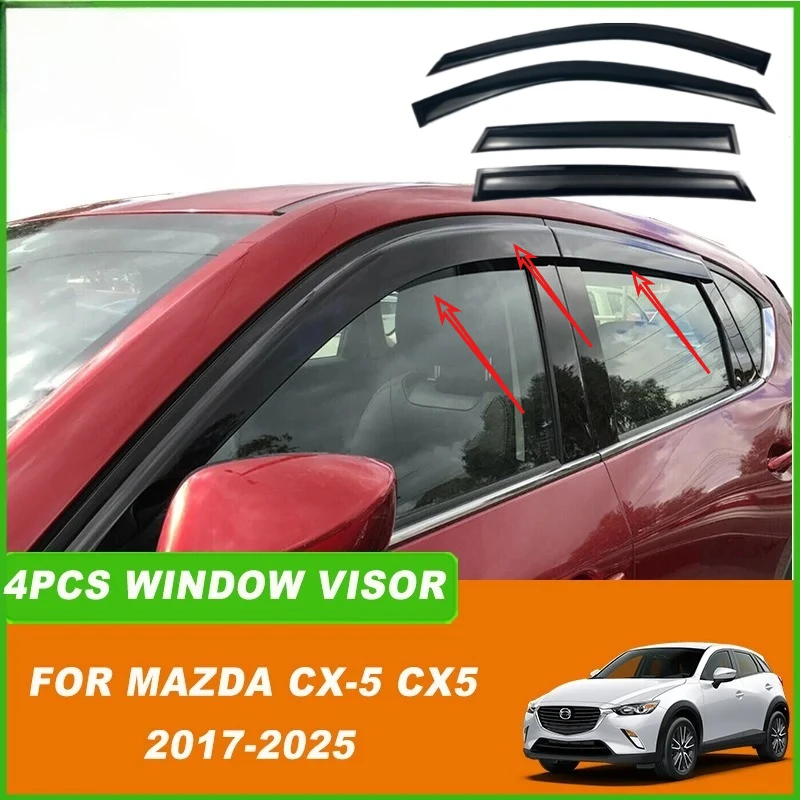 For Mazda CX-5 CX5 2017 2018 2019 2020 2021 2022 2023 2024 2025 Car Window Visor Weathershield Vent Wind Rain Guard Shade