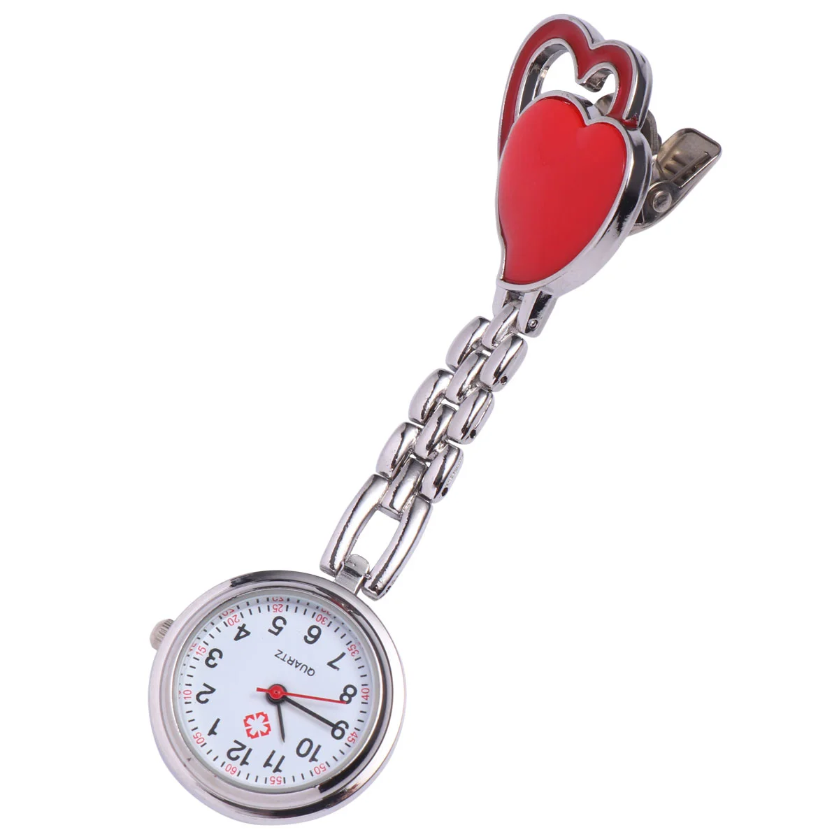Relojes para hombre decoración Retro enfermera bolsillo creativo colgante en forma de corazón cuarzo número 89X26X16CM moda rojo señorita