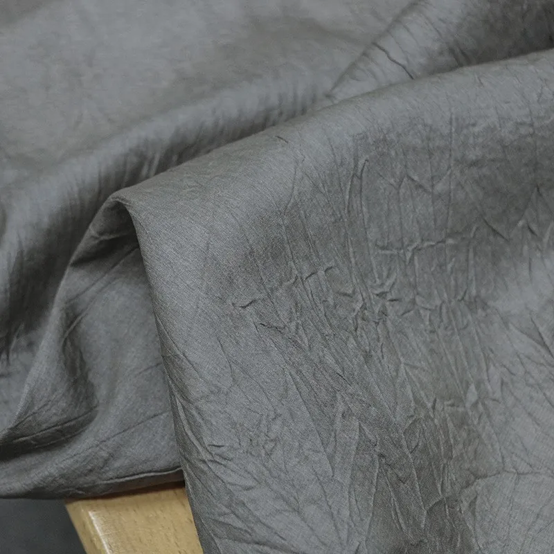 

10MM natural silk oak plant pod dyed fabric and nostalgic clothing design