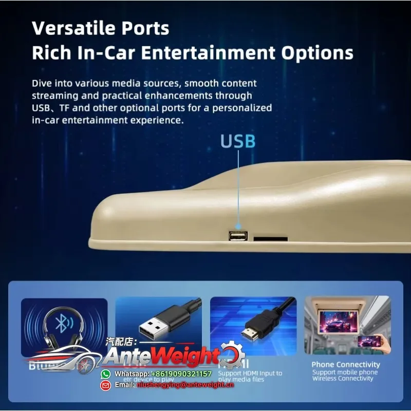 Plant  15.6inch Electric Foldable Flip Down Ceiling Screen TV Universal Display MP5 Car Roof Monitor in RV MVP SUV