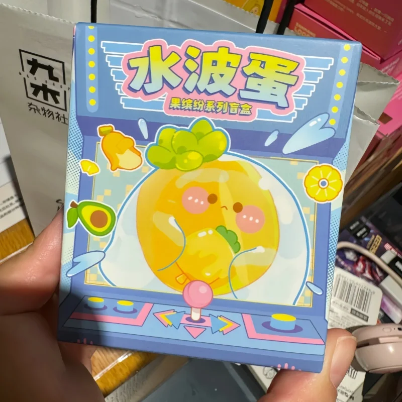 

В наличии, настоящая волна воды, яйцо, фрукты, красочная серия, слепая коробка, кавайные фигурки, игрушки, кавайная кукла, настольное украшение, подарки на день рождения