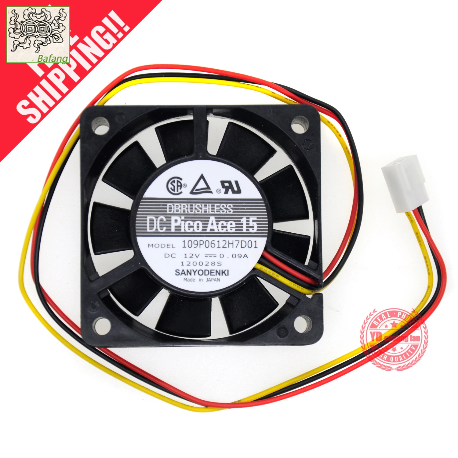 

jinlingge For SANYO DENKI SAN ACE 109P0612H7D01 12V 0.09A 6CM 6015 3PIN cooling fan