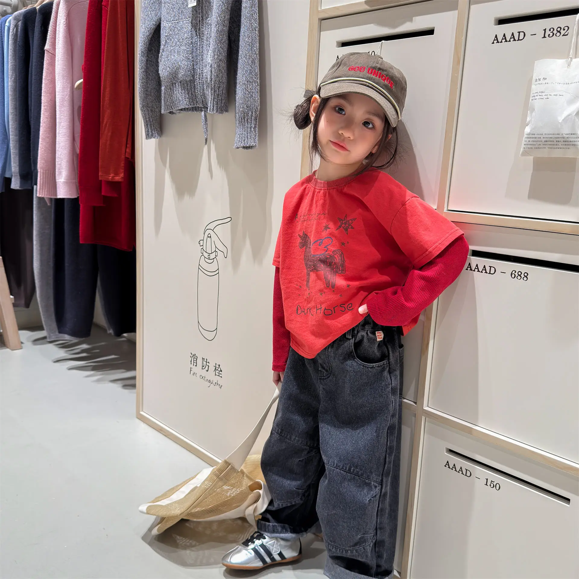 2026 Spring Kids Korean Style Denim Pants for Boys Girls Children's Long Trousers Cargo Crotch Drop Harem Pants Toddler Jeans 5