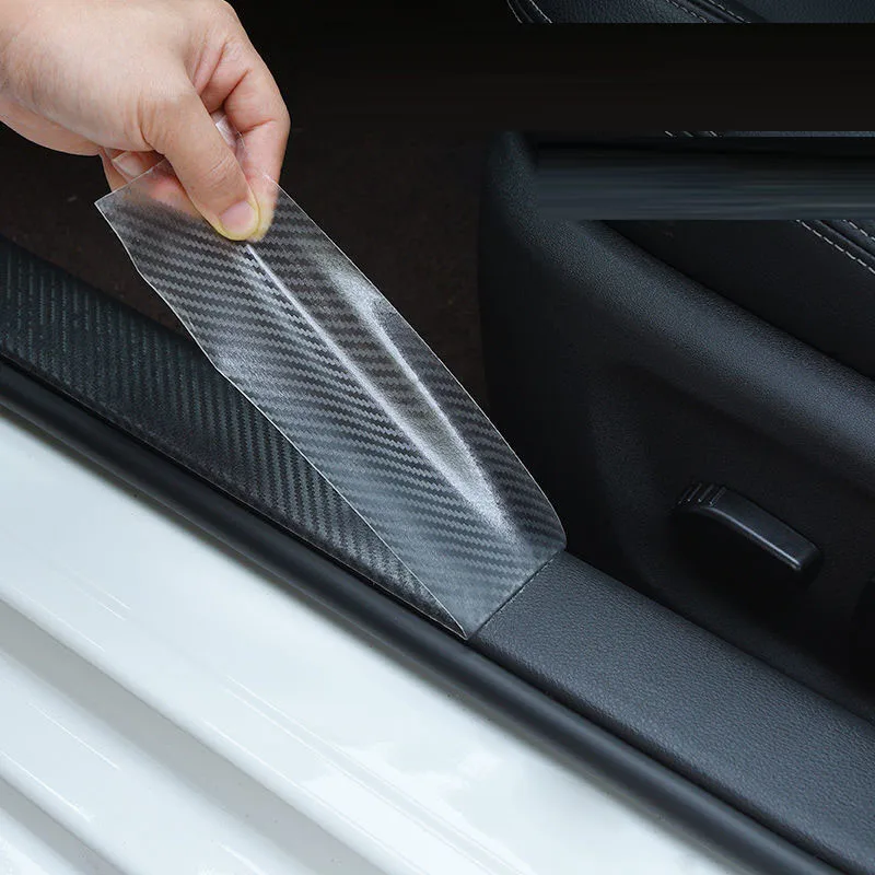 Car door anti-collision strip sticker invisible transparent body film carbon fiber scratch resistant threshold strip trunk