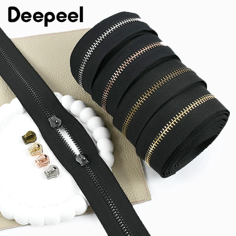 

2/5Yards 3#5# Metal Zipper With Slider Luggage Shoes Replace Zip Handbags Pocket Closure Zippers Repair Kits Sewing Accessories